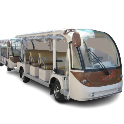 White Electric Sightseeing Bus Theme Park Outdoor 11 Seats Mini Bus Without Battery&Air Conditioner Car With Door Reverse Seat